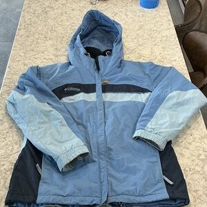 Columbia Women’s Light Blue and Navy Hooded Ski Jacket
